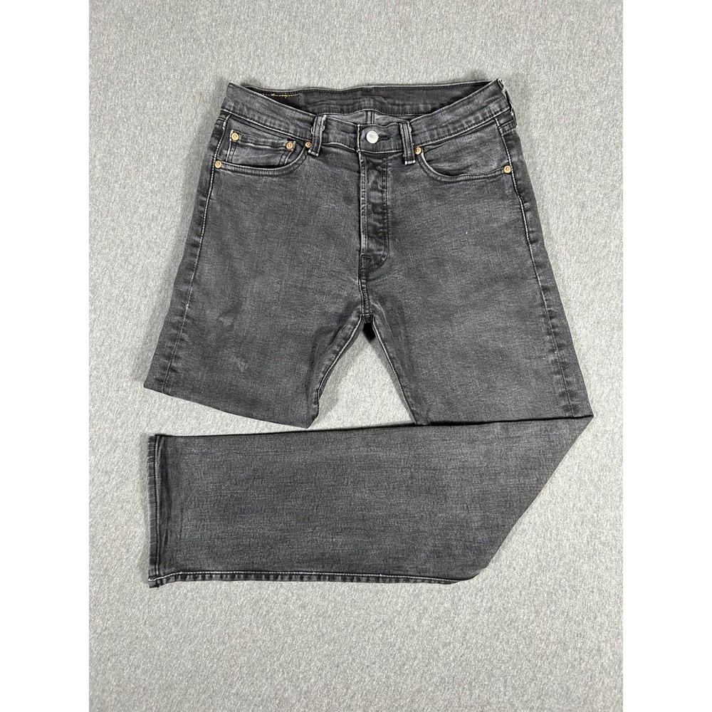 Levi's 501 Original Jeans Black Wash Straight Leg Denim Men's 33x34